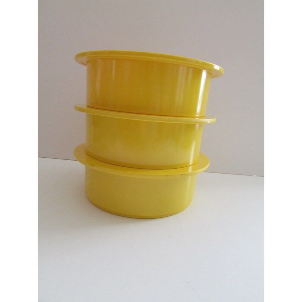 Set Of 3 Yellow Dansk Stacking Plastic Bowls
